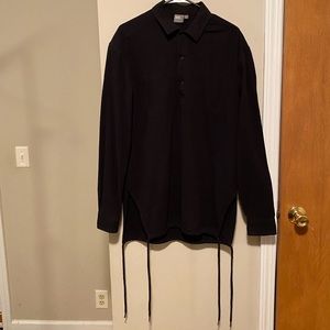 Oversized overhead shirt with side splits